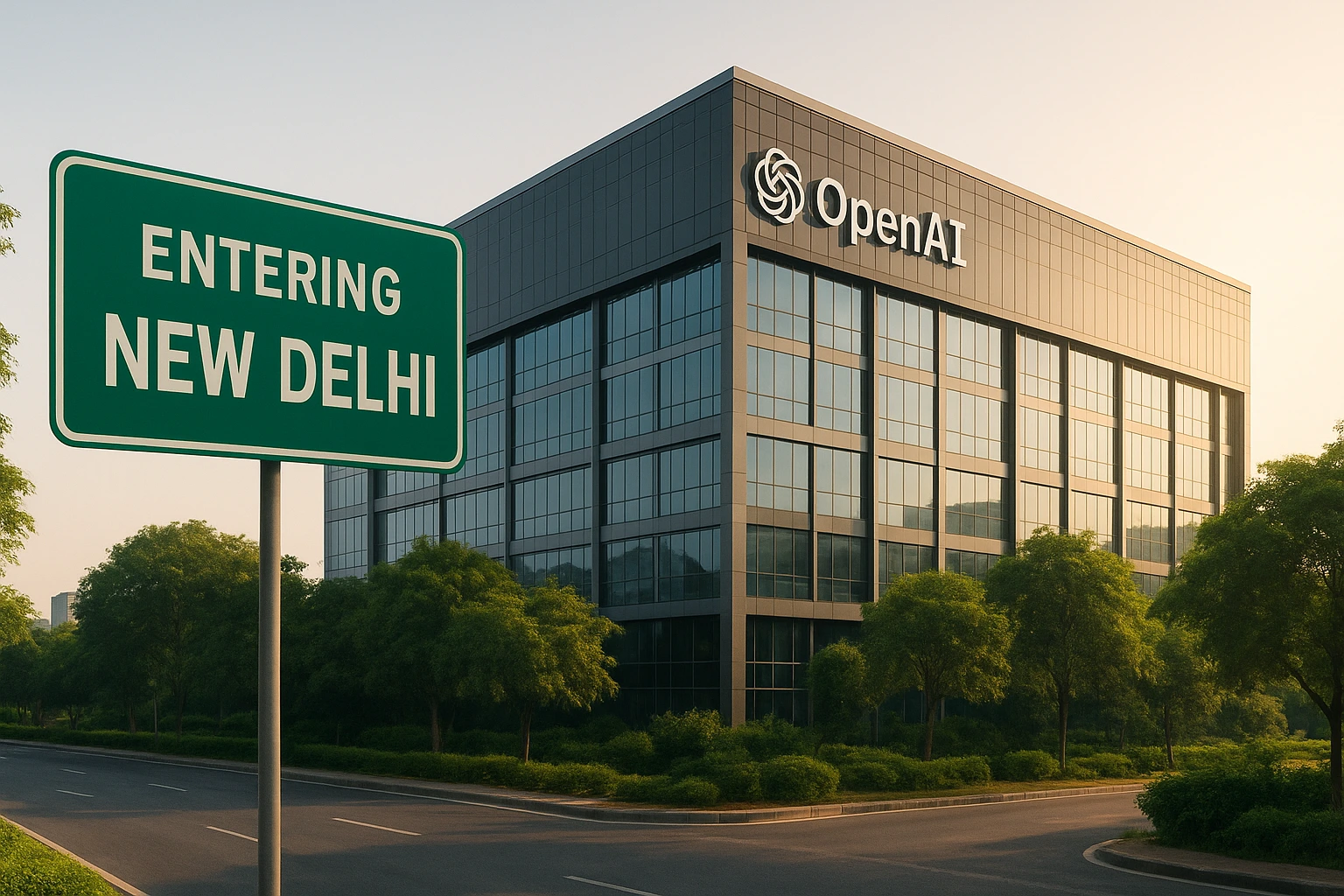 OpenAI India Office: Entering New Delhi.